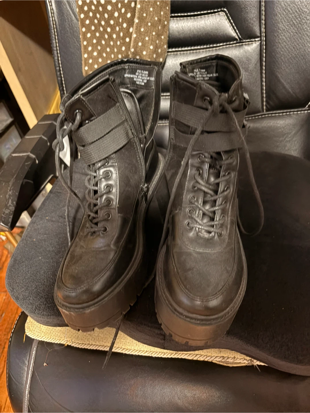 Black Platform Combat Boots
