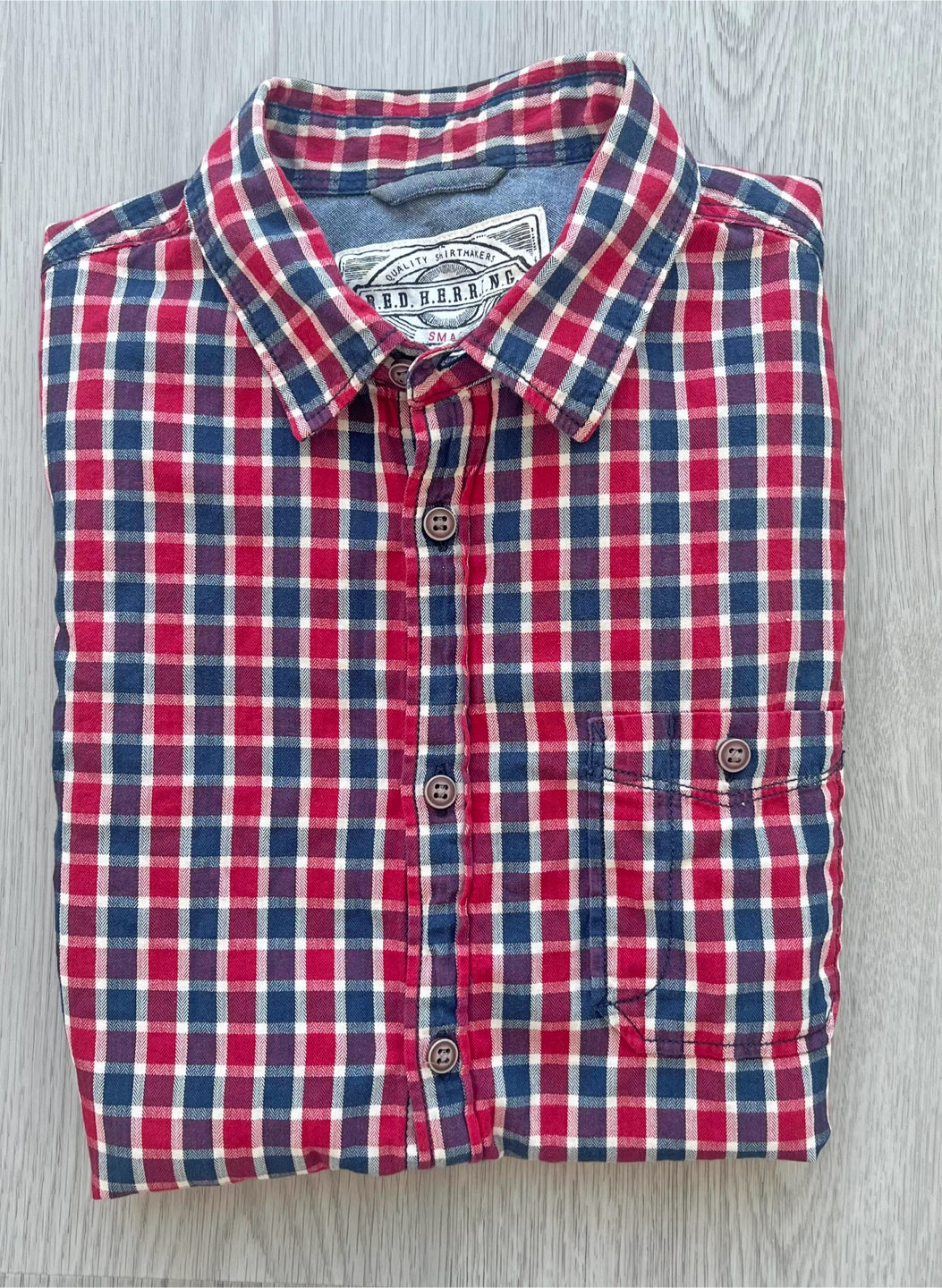 Men’s Long-sleeve Plaid Shirt – Size Small - photo 2
