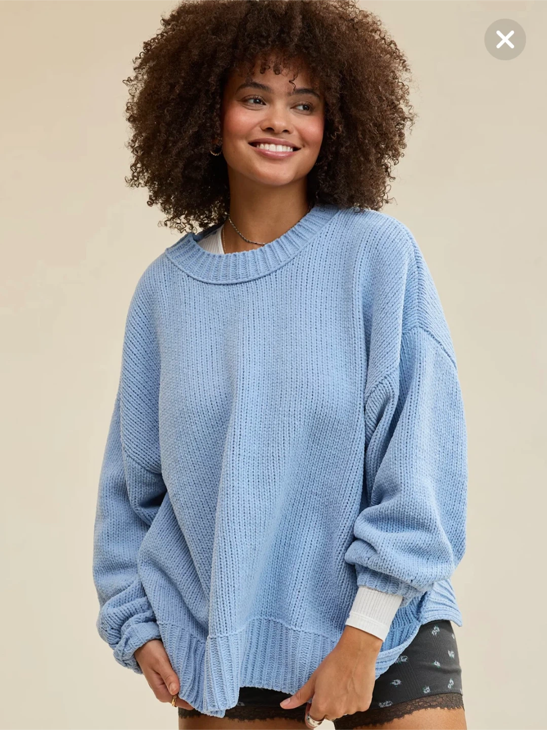 Aerie Like Candy Oversized Sweater Monaco Blue XXS 🏆