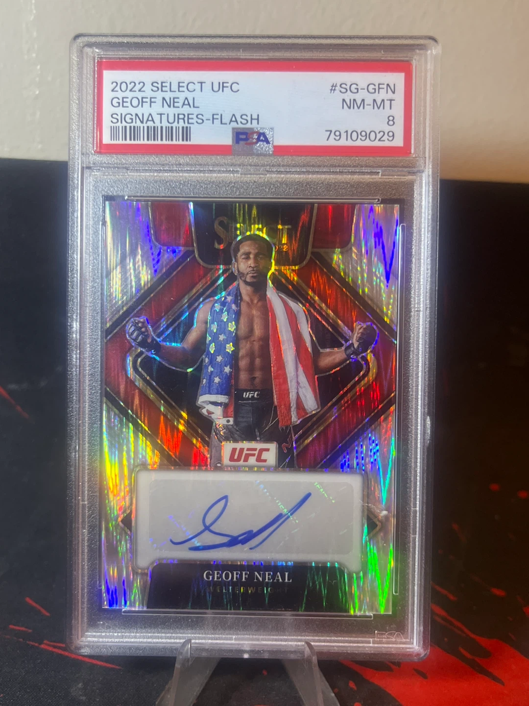 2022 Select UFC Geoff Neal Autograph Flash Trading Card