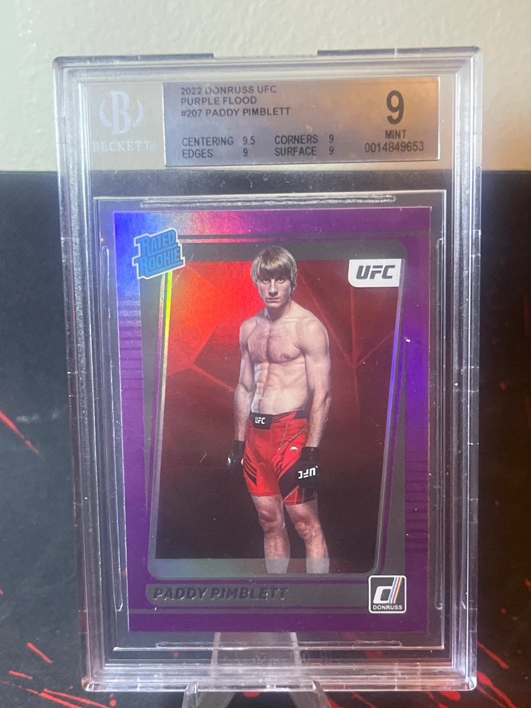 2022 Donruss UFC Purple Flood Paddy Pimblett Card #207