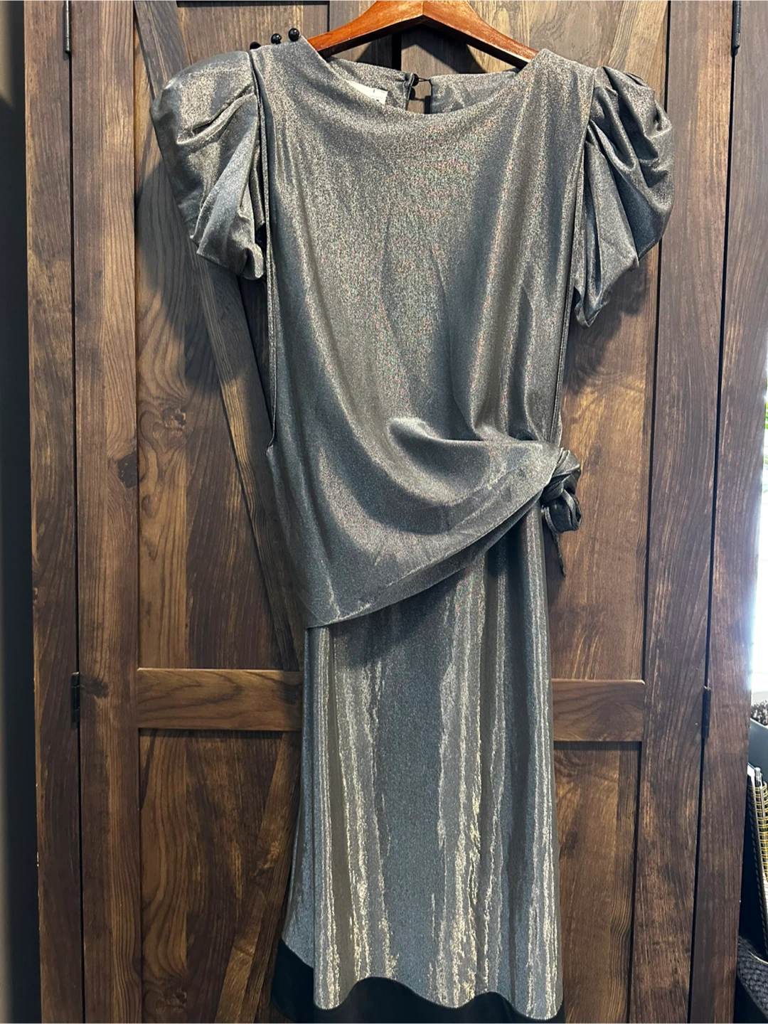 Vintage 80’s Metallic Silver Party Dress XS/S 🏆