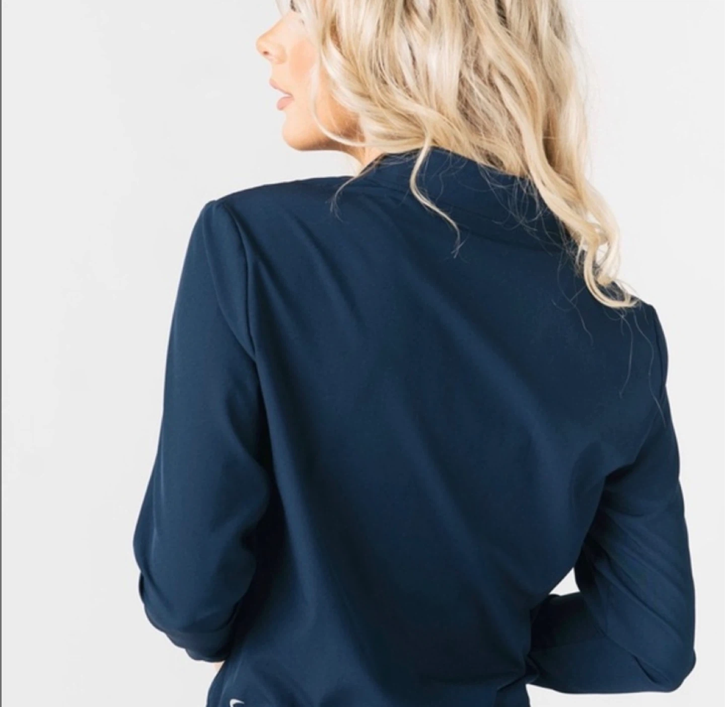 Zyia Navy Chill Note Jacket Zip Pockets Women Size Small 🏆 - photo 2