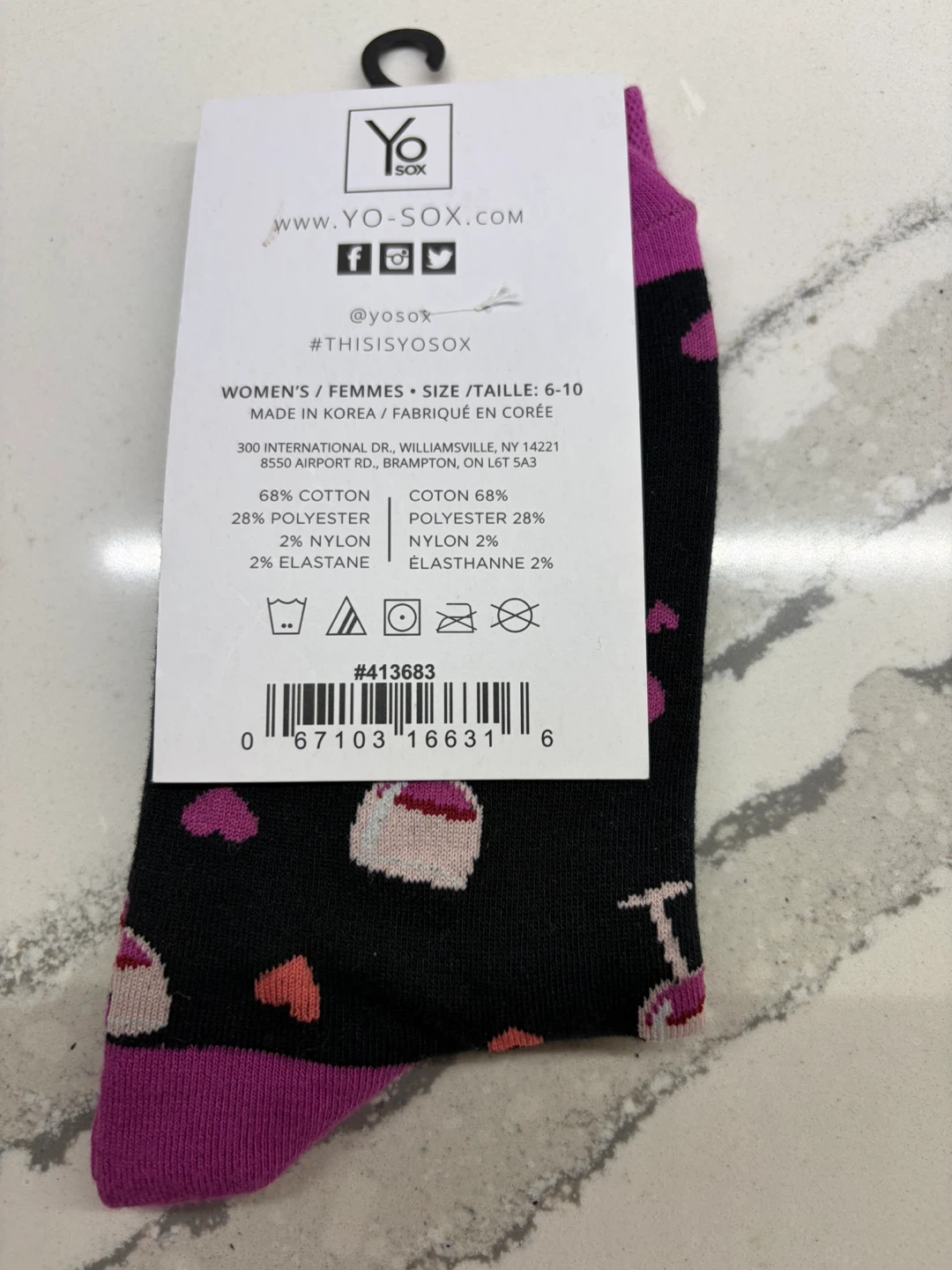 Yo Sox Women's Wine is My Love Language Socks - photo 2