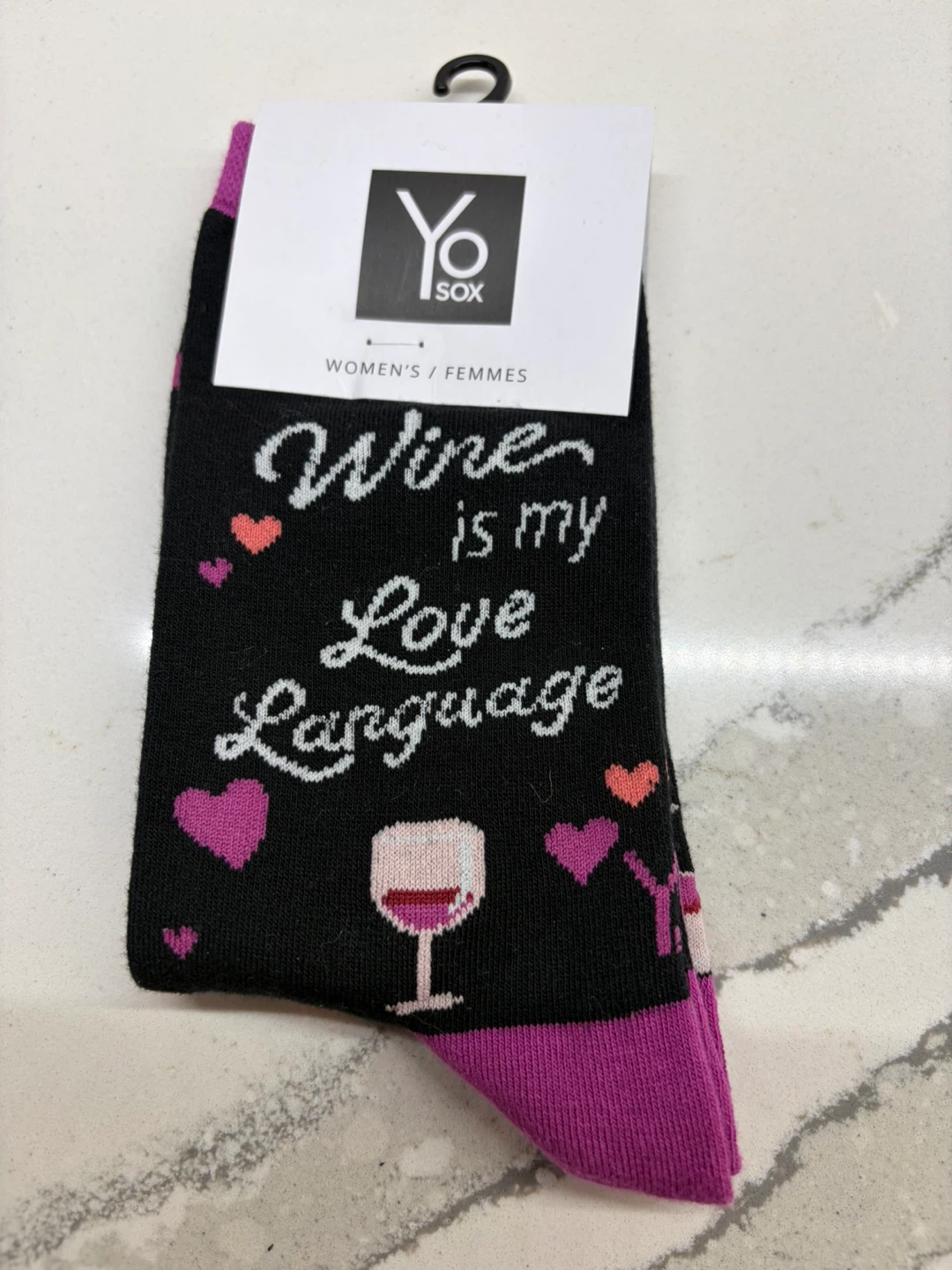 Yo Sox Women's Wine is My Love Language Socks