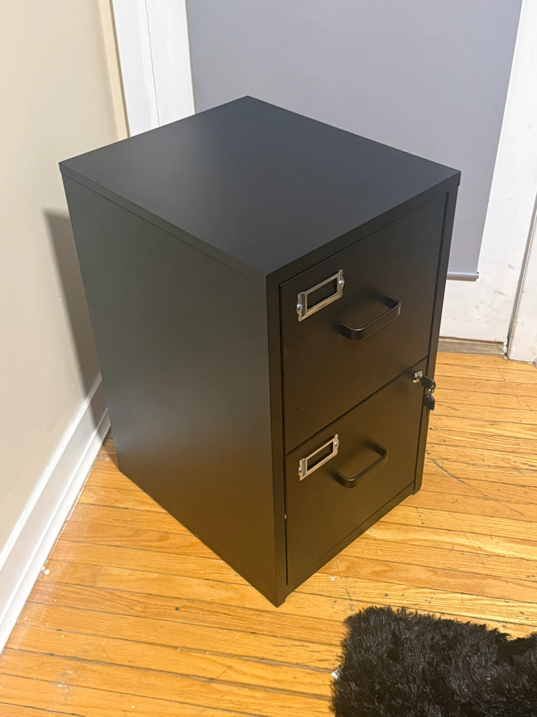 Black 2-Drawer Filing Cabinet - photo 2