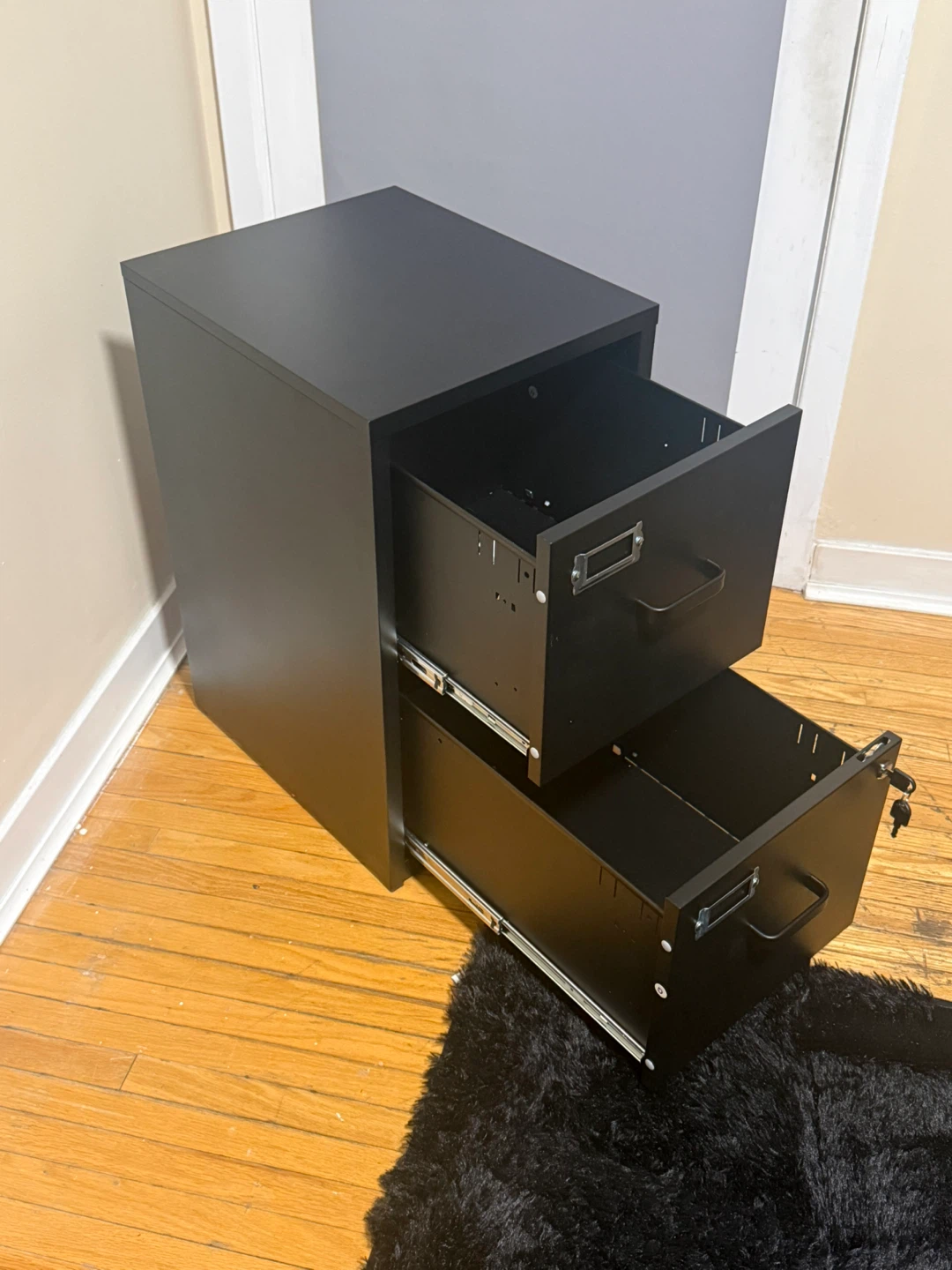 Black 2-Drawer Filing Cabinet
