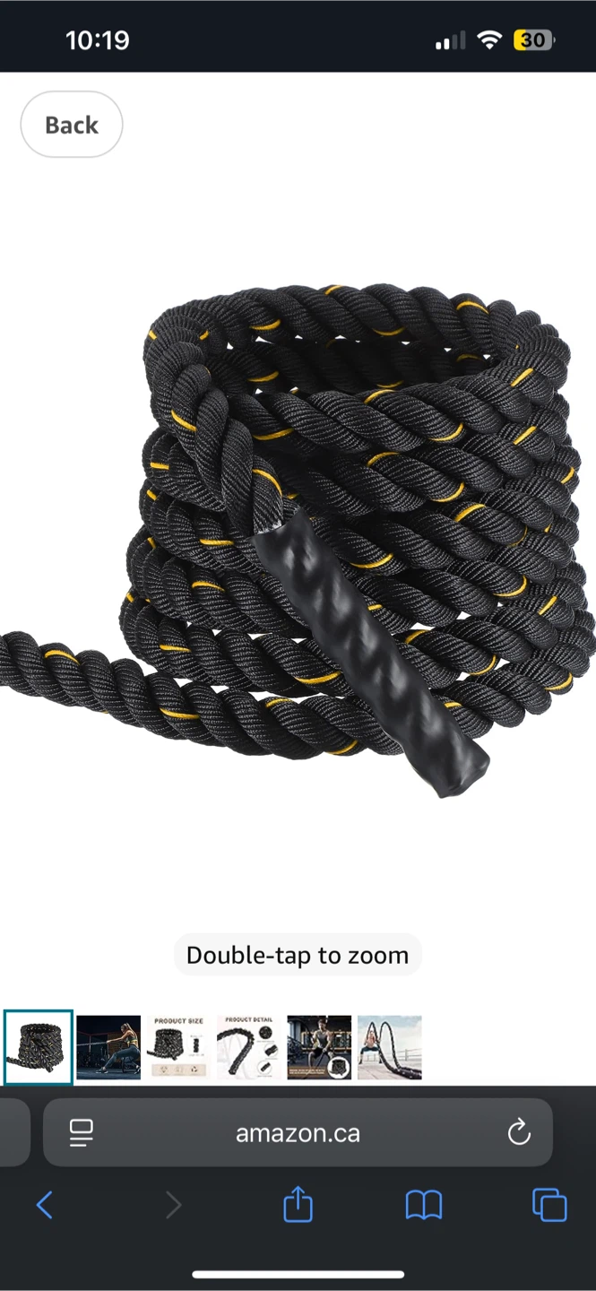Black Battle Rope 30 ft 🏆