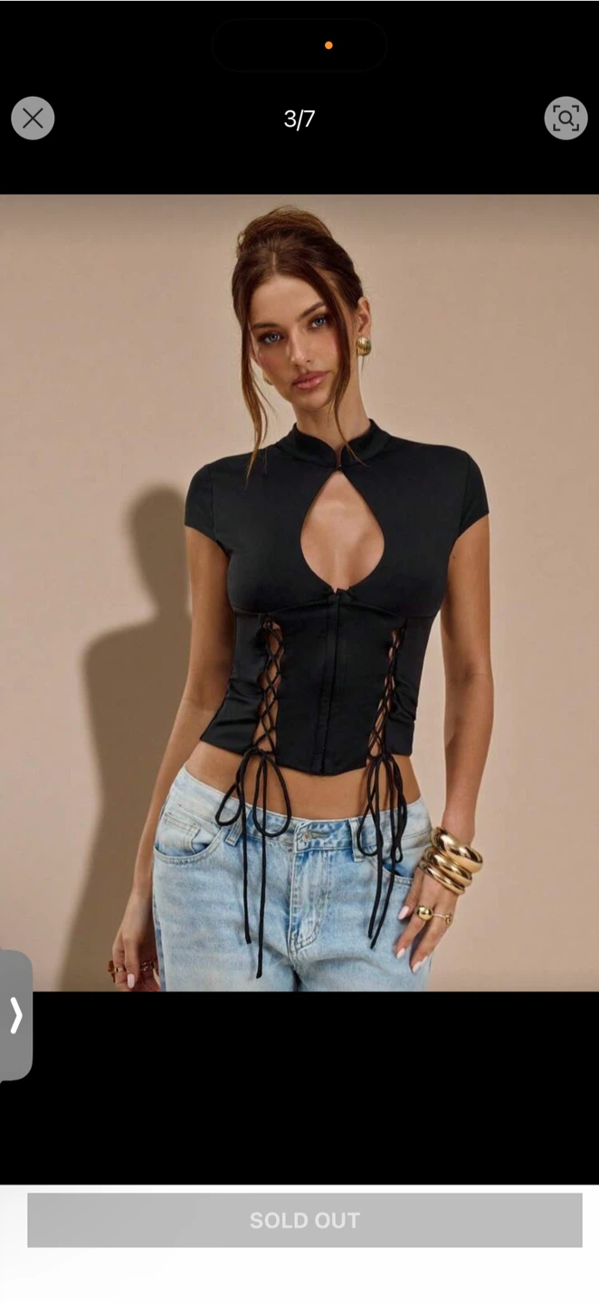 Women's Black Lace-Up Corset Top - photo 2
