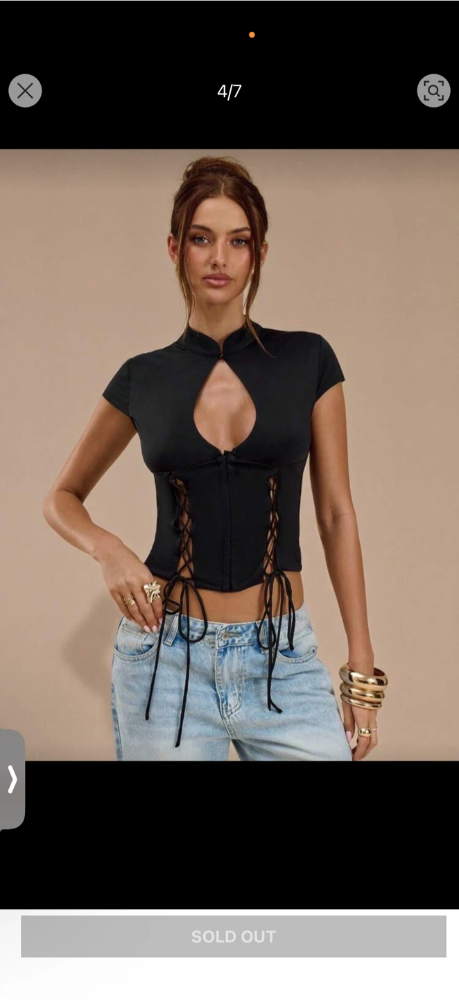 Women's Black Lace-Up Corset Top