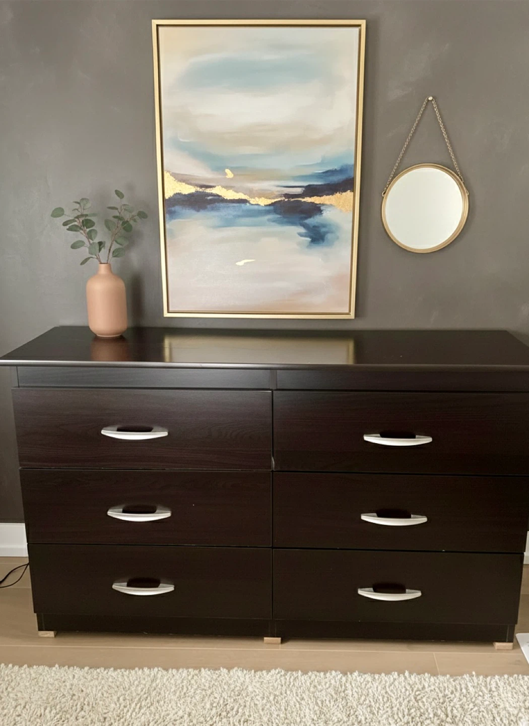 Modern Espresso 6-Drawer Dresser - Excellent Condition
