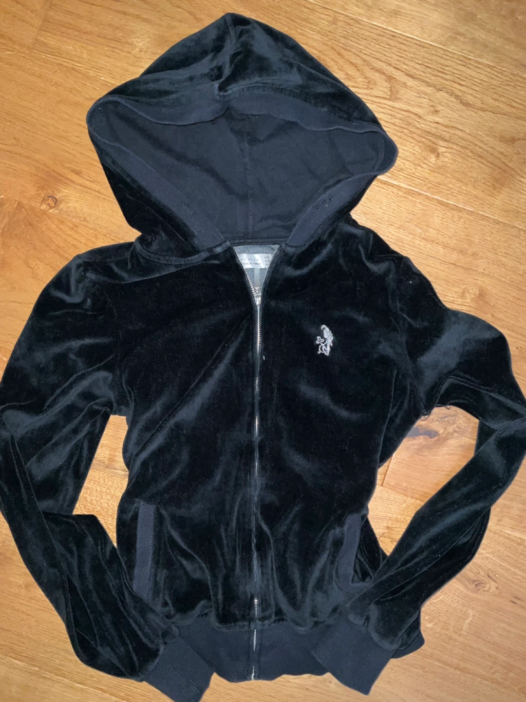 Black Velvet Zip-Up Hoodie