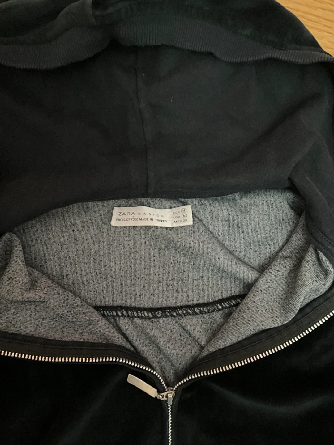 Black Velvet Zip-Up Hoodie - photo 2