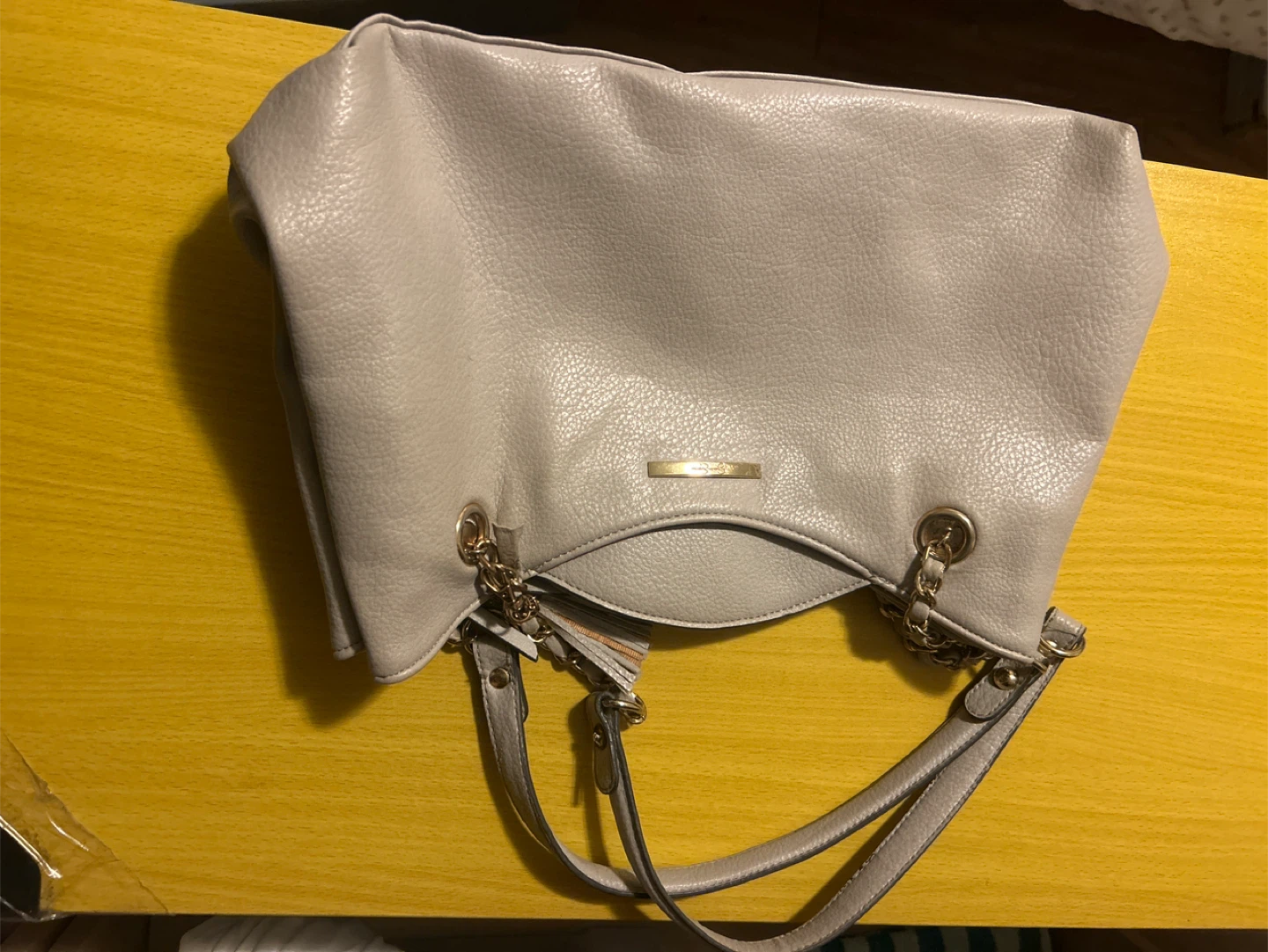 Light Grey Faux Leather Shoulder Bag🏆 - photo 2