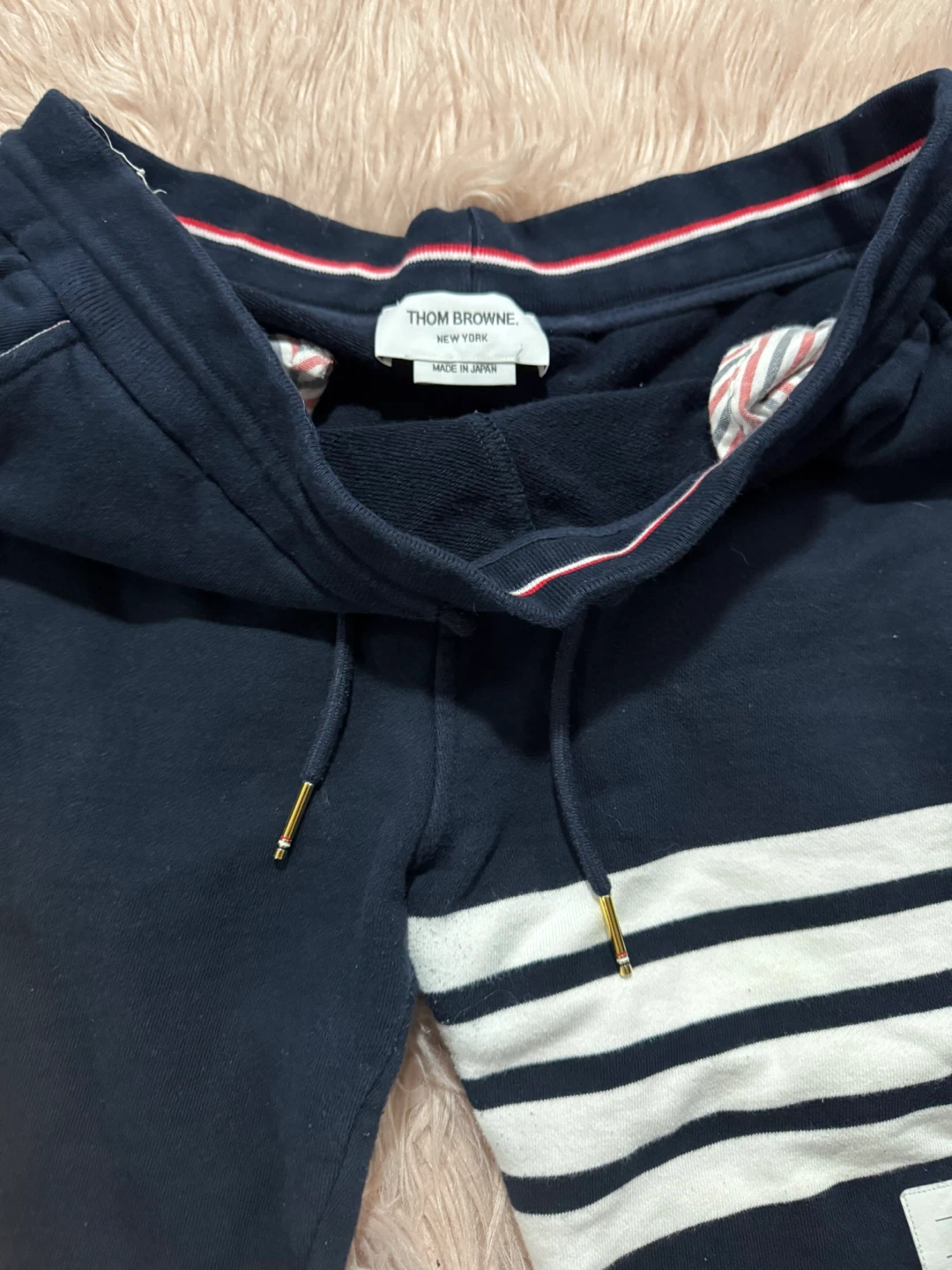 Thom Browne Navy & White Striped Sweatshorts Size 4 - photo 4