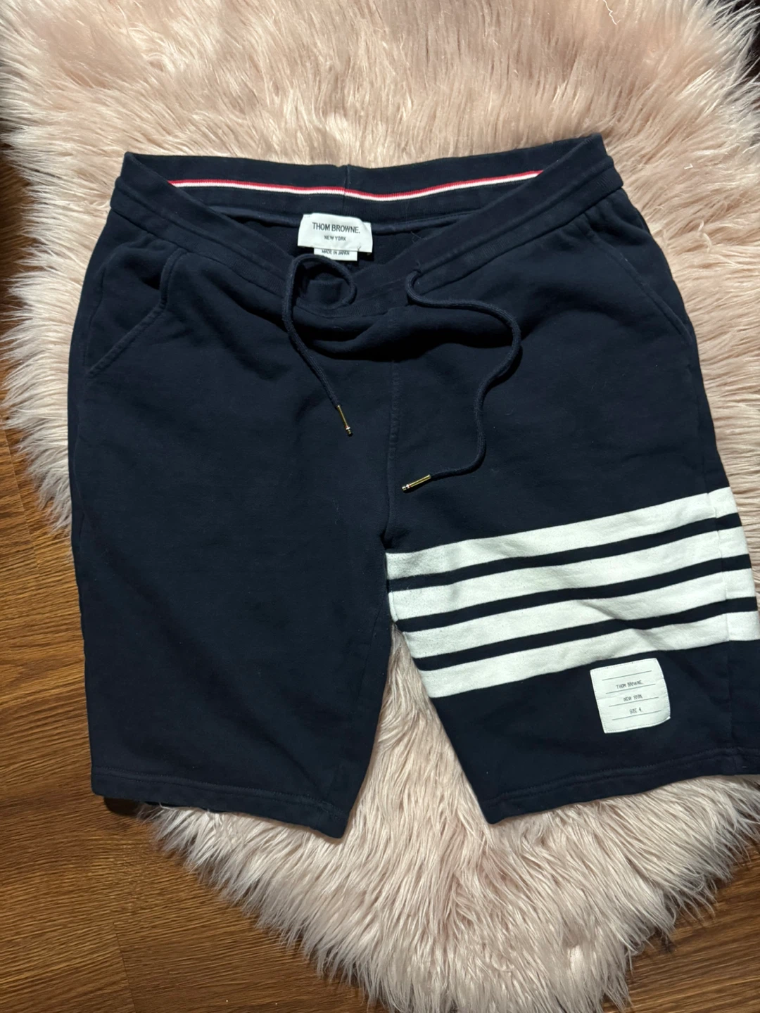 Thom Browne Navy & White Striped Sweatshorts Size 4 - photo 5