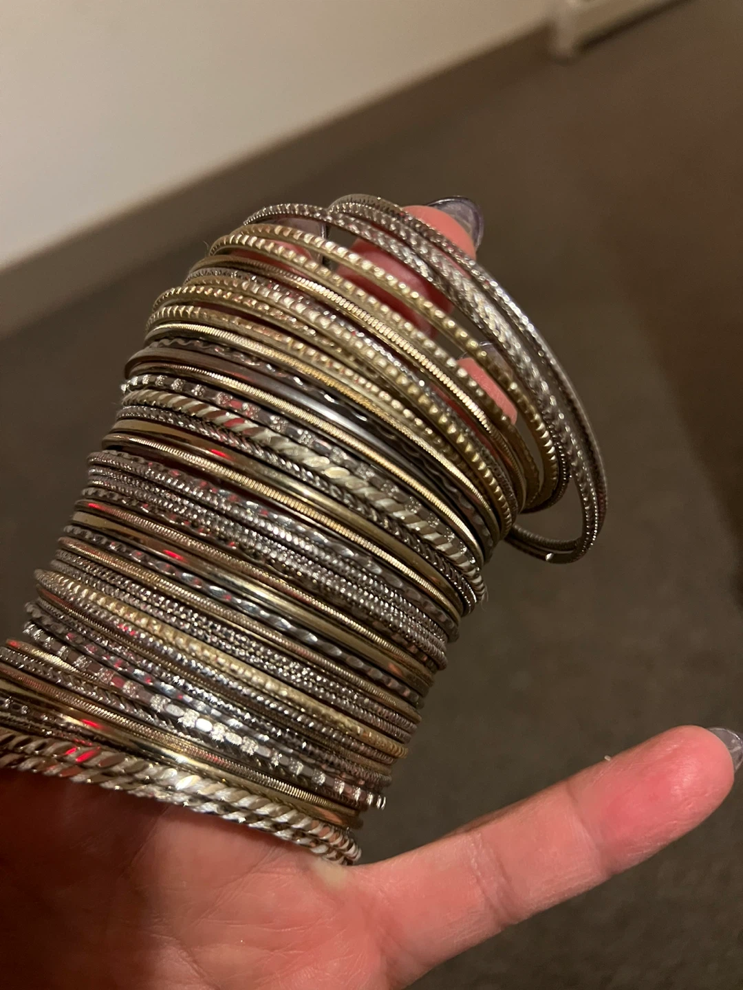 Assorted Bangles - Rhinestone, Beaded, and Metallic Styles