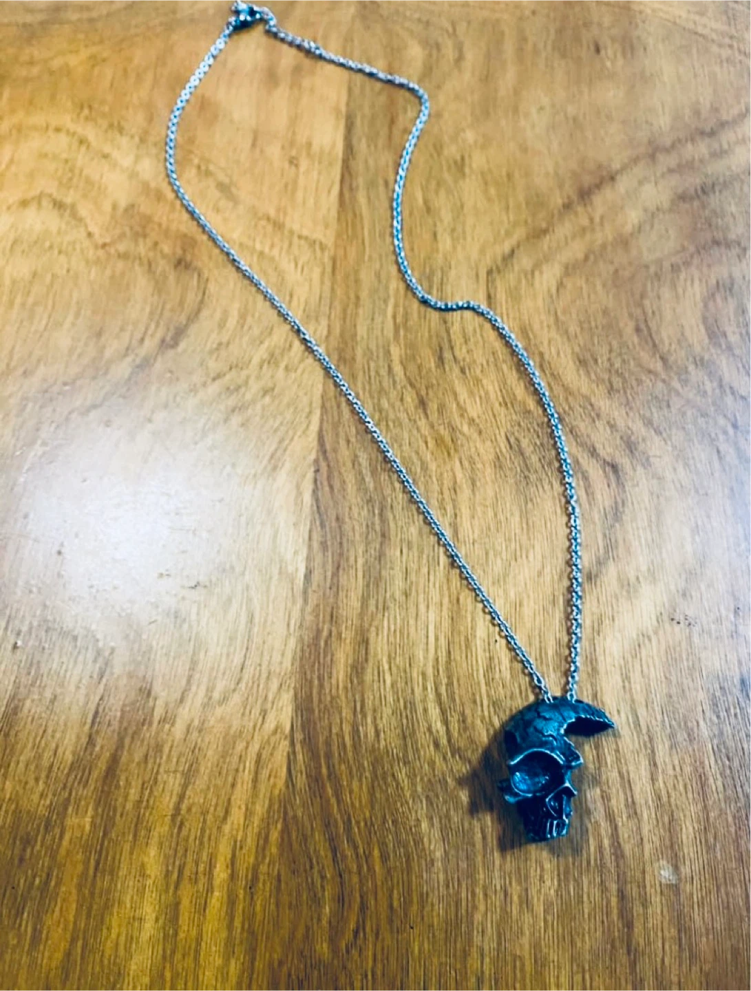 Gothic Half-Skull Pendant Necklace – Good Condition - photo 3