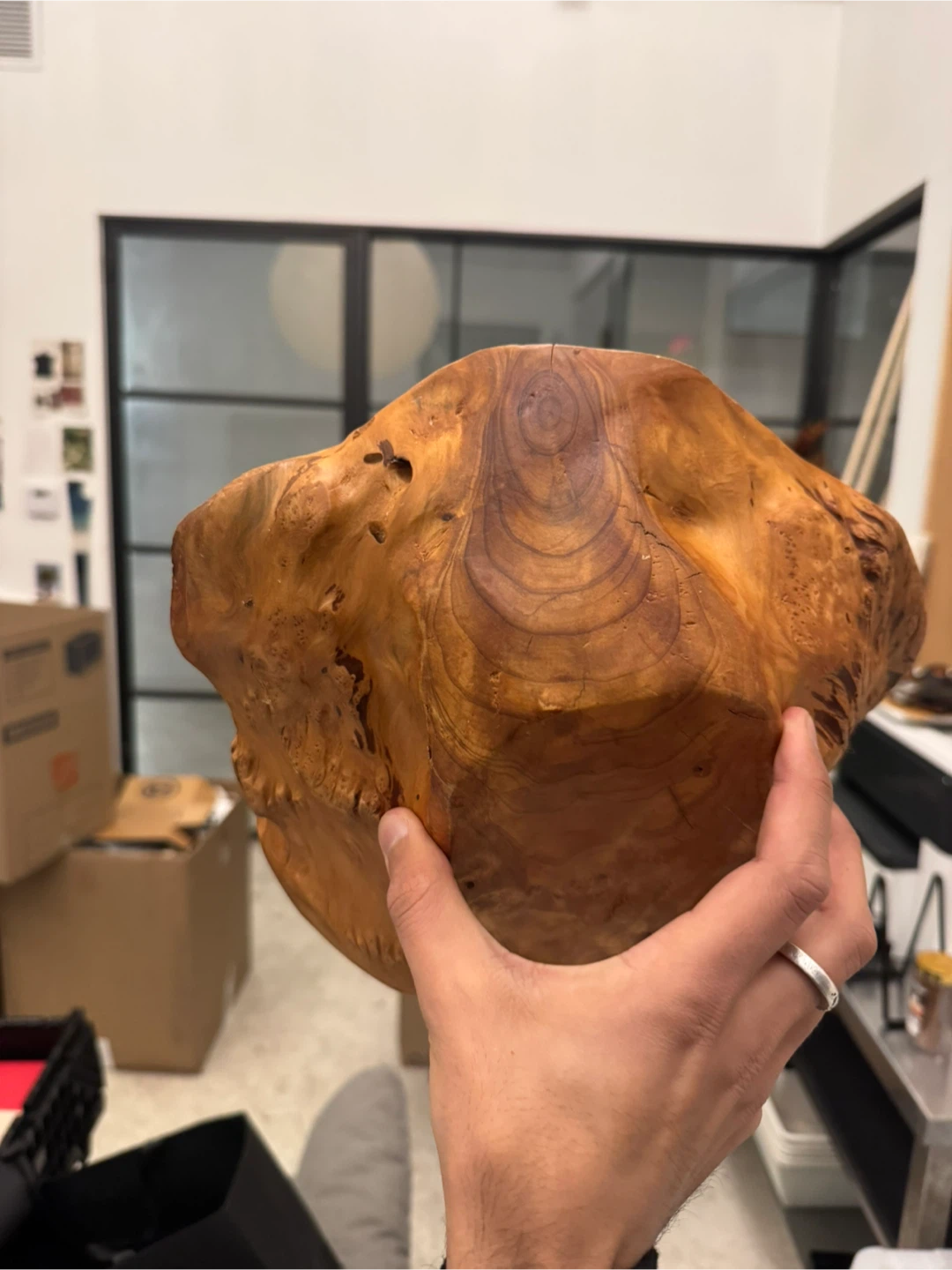 Rustic Carved Wood Bowl - photo 3