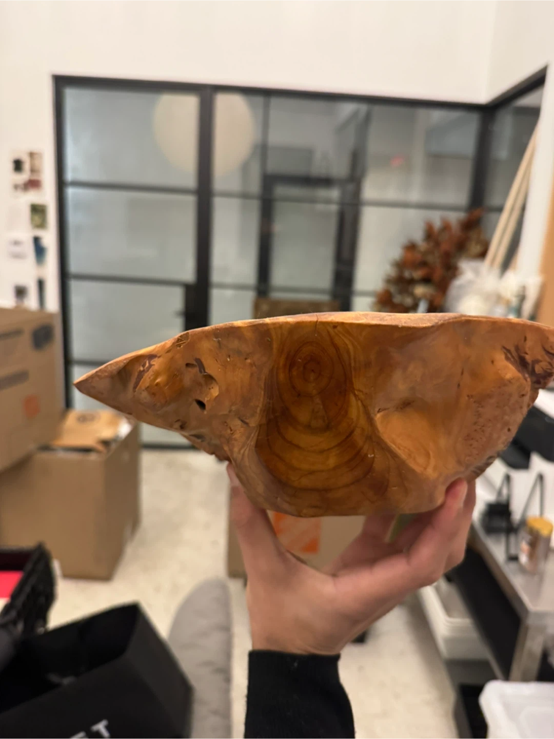 Rustic Carved Wood Bowl - photo 4