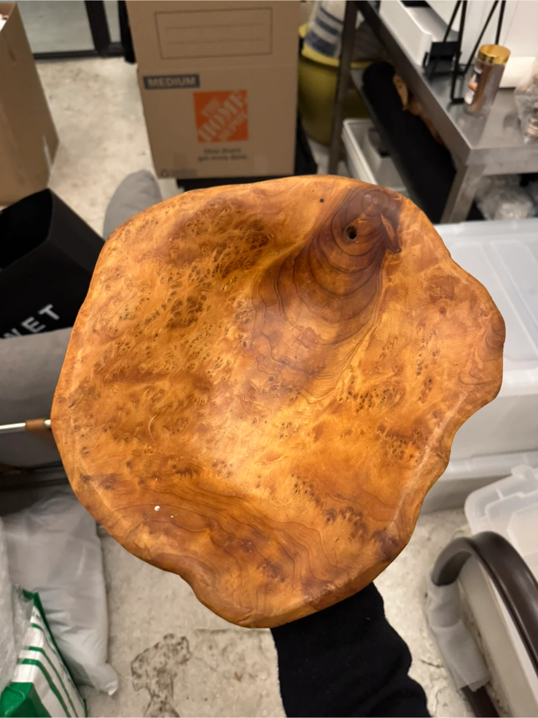 Rustic Carved Wood Bowl - photo 5