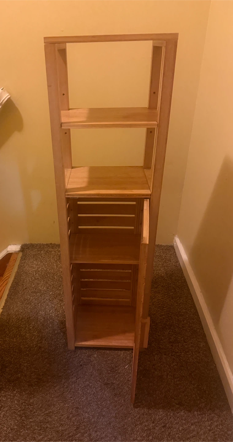Bamboo Storage Shelf with Cabinet - photo 2