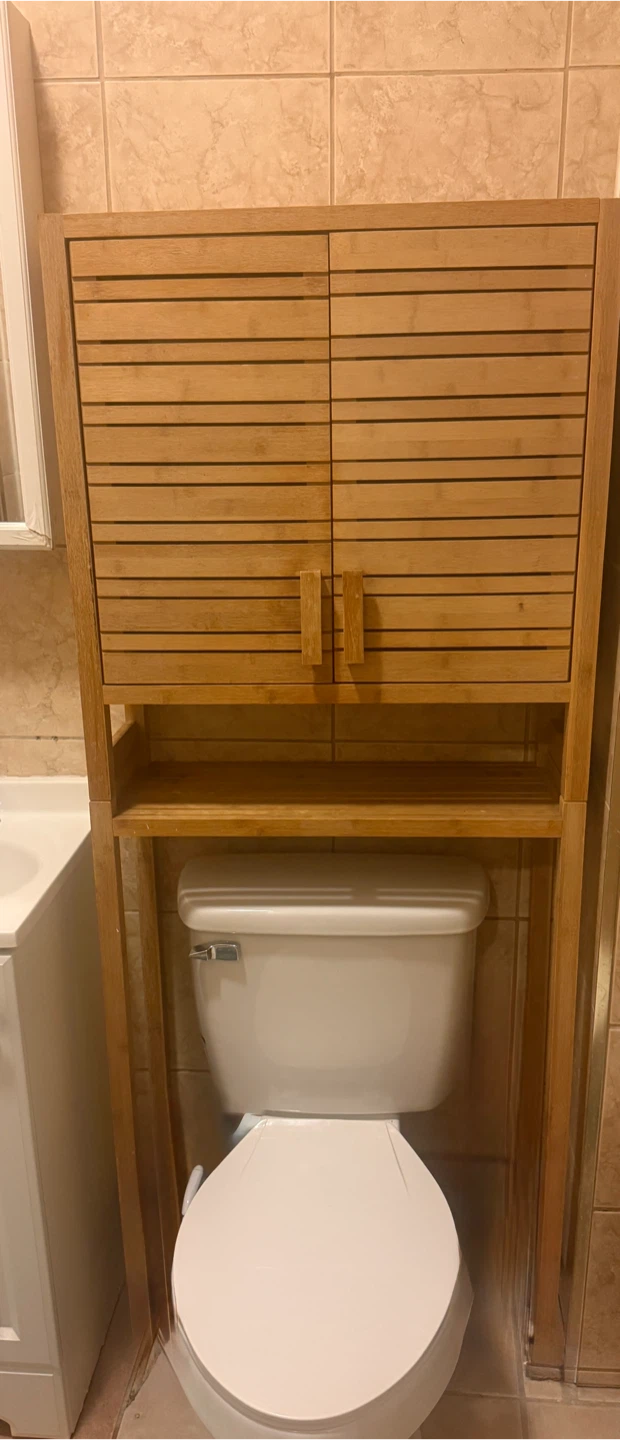 Bamboo Over-the-Toilet Storage Shelf Unit
