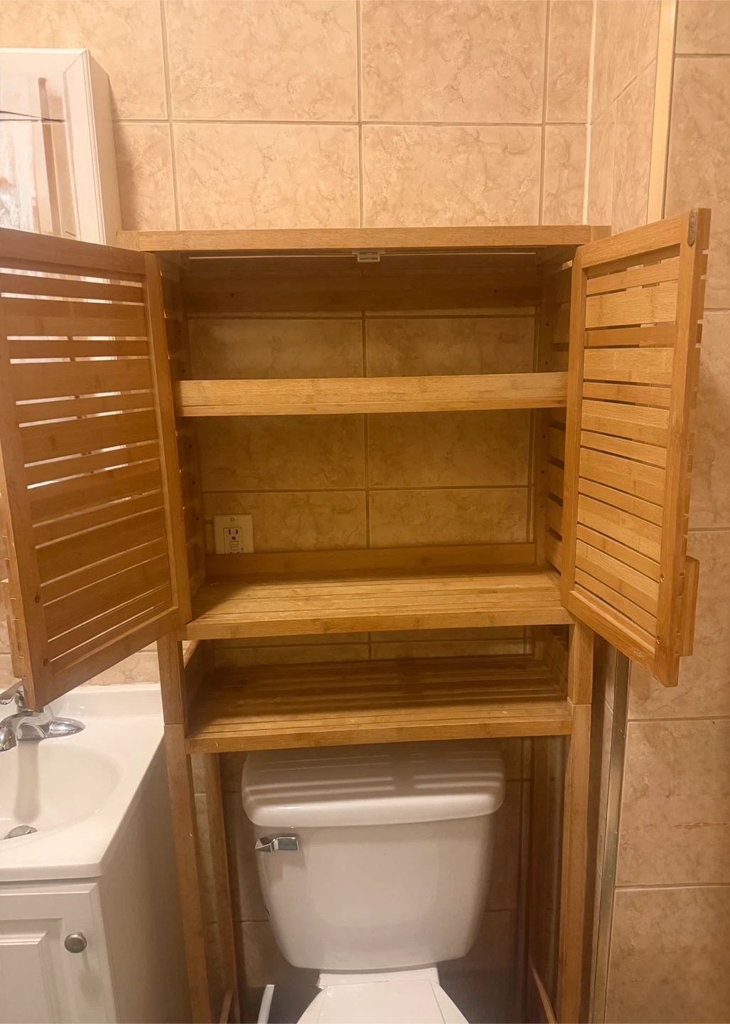 Bamboo Over-the-Toilet Storage Shelf Unit - photo 2