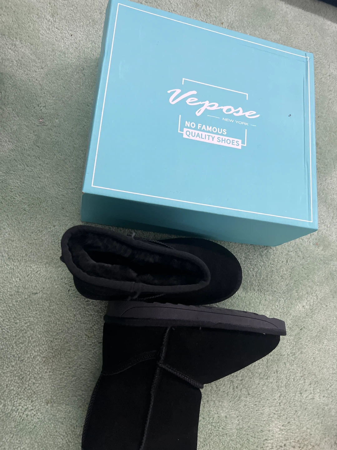 Vepose Black Suede Lined Boots with Box size 1