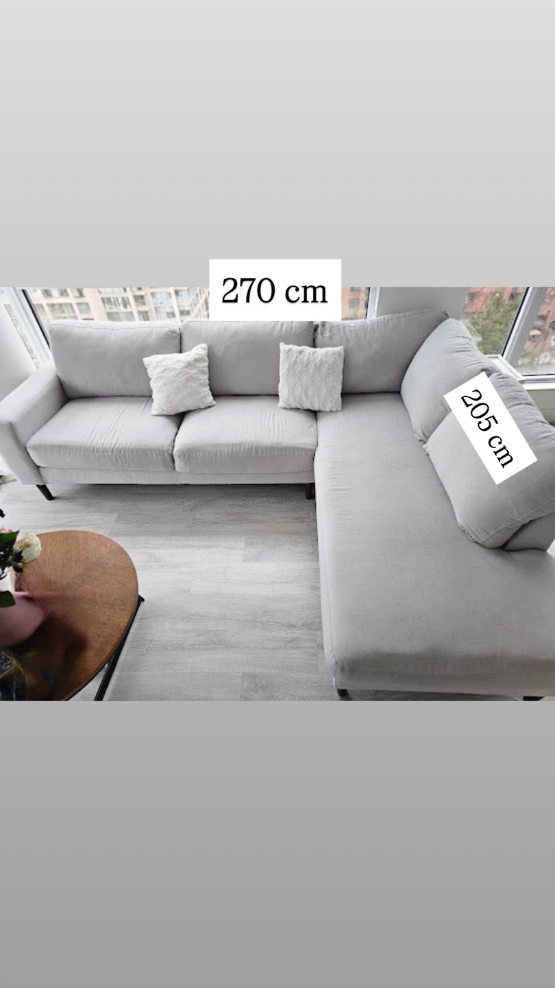 Structube Light Grey Sectional Sofa