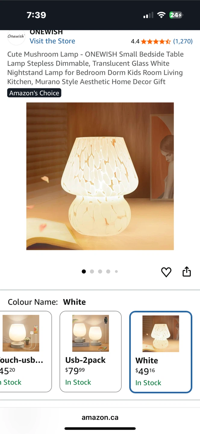 ONEWISH Cute Mushroom Table Lamp 🏆 - photo 5