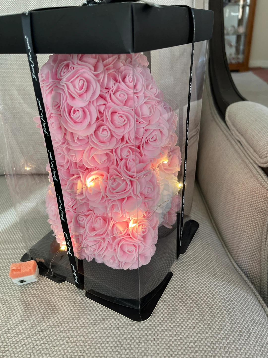 Pink Rose Teddy Bear with Lights - photo 2