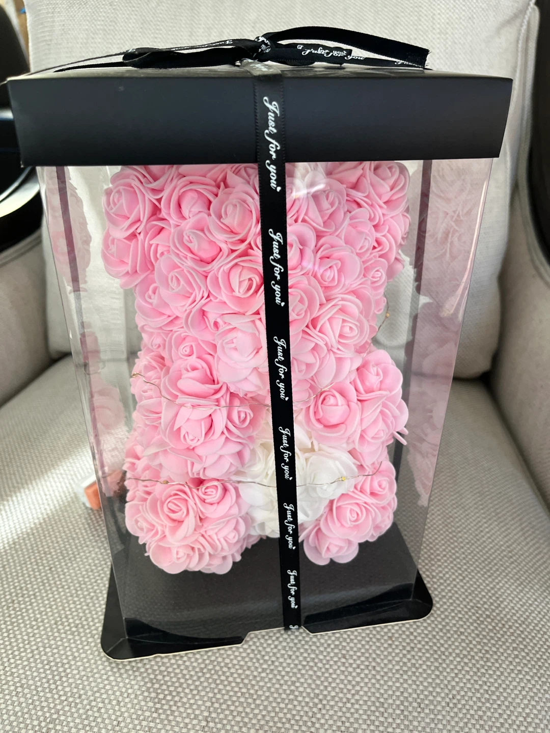 Pink Rose Teddy Bear with Lights - photo 4