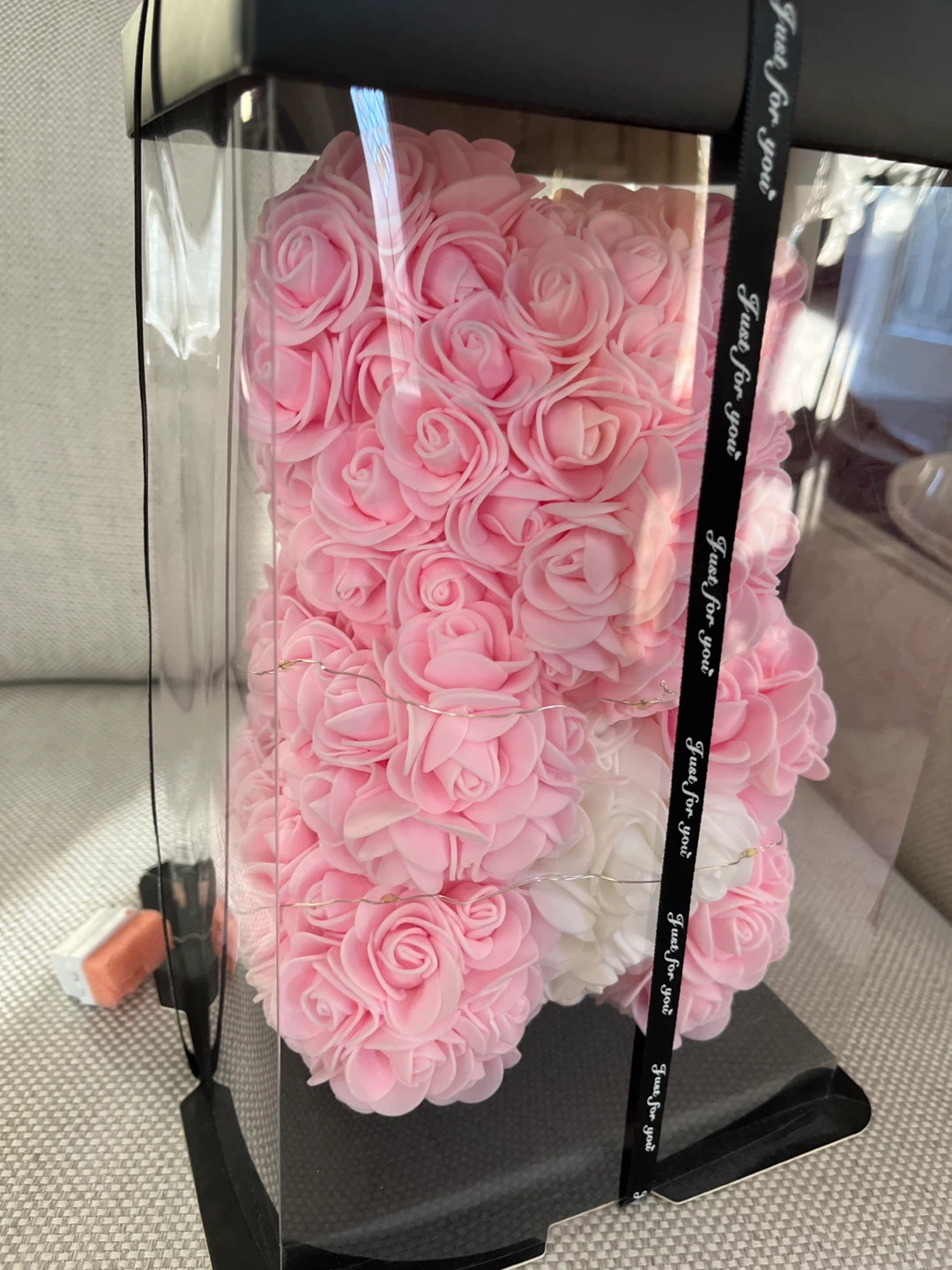 Pink Rose Teddy Bear with Lights - photo 3