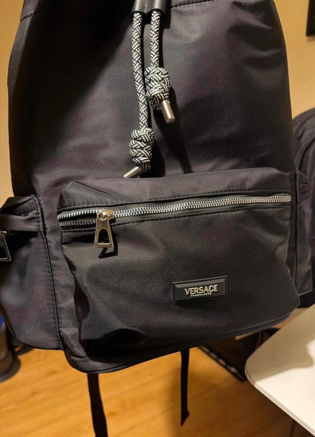 Versace Black Nylon Backpack