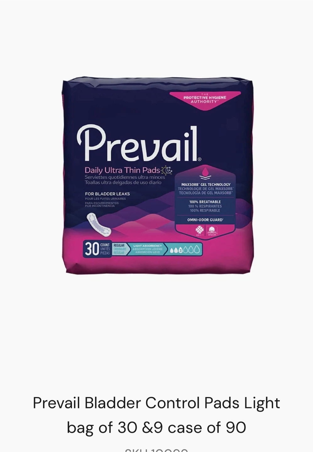 Prevail Daily Pads for Bladder Leaks - photo 3