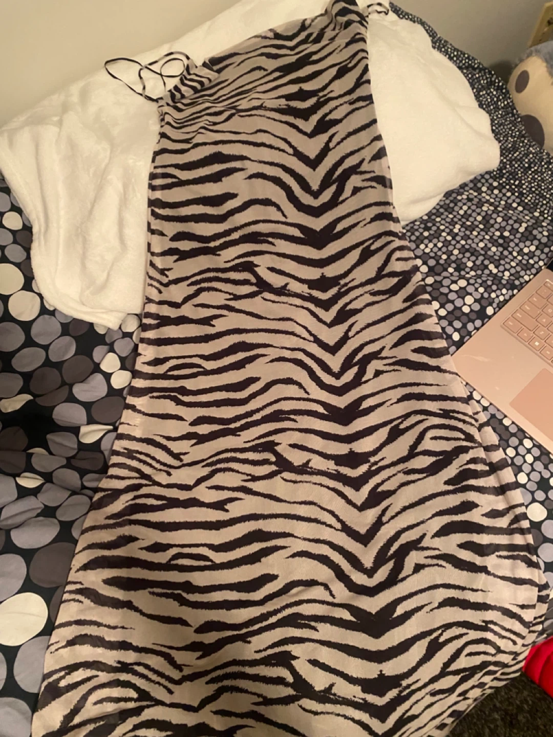 ZARA Zebra Print Cowl Neck long  Dress - photo 2