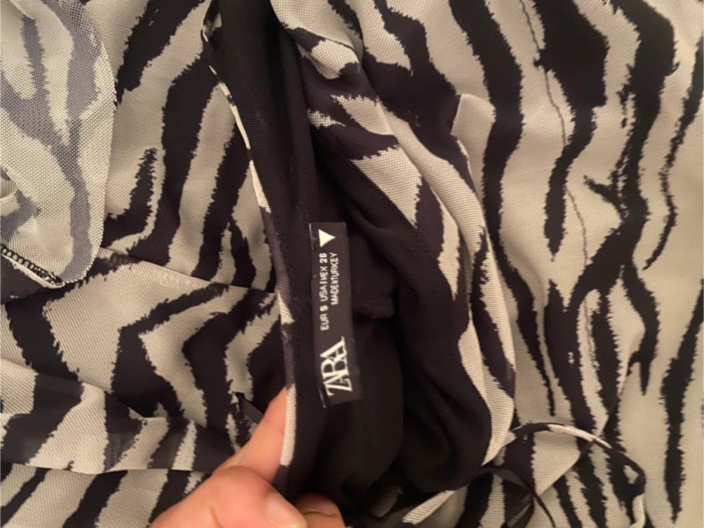 ZARA Zebra Print Cowl Neck long  Dress