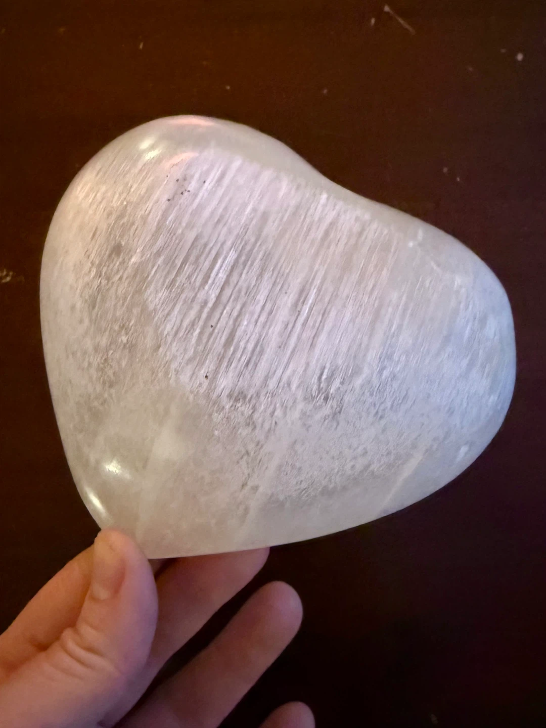 Genuine Moroccan Selenite Crystal Heart Bowl - photo 3