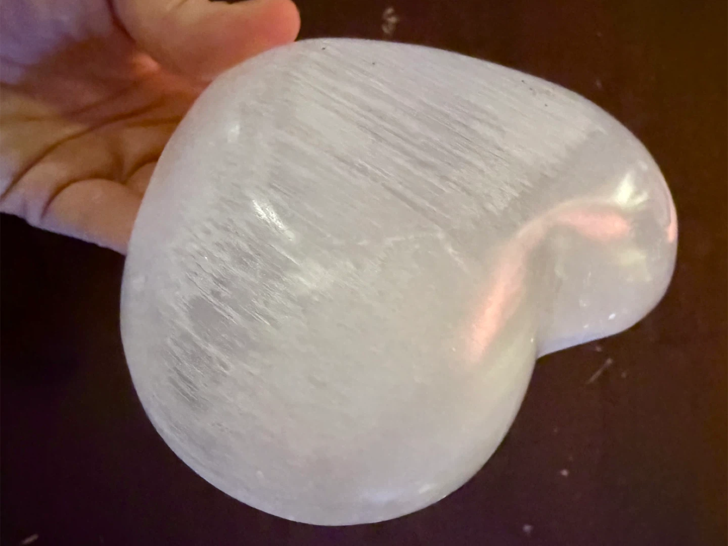 Genuine Moroccan Selenite Crystal Heart Bowl - photo 4