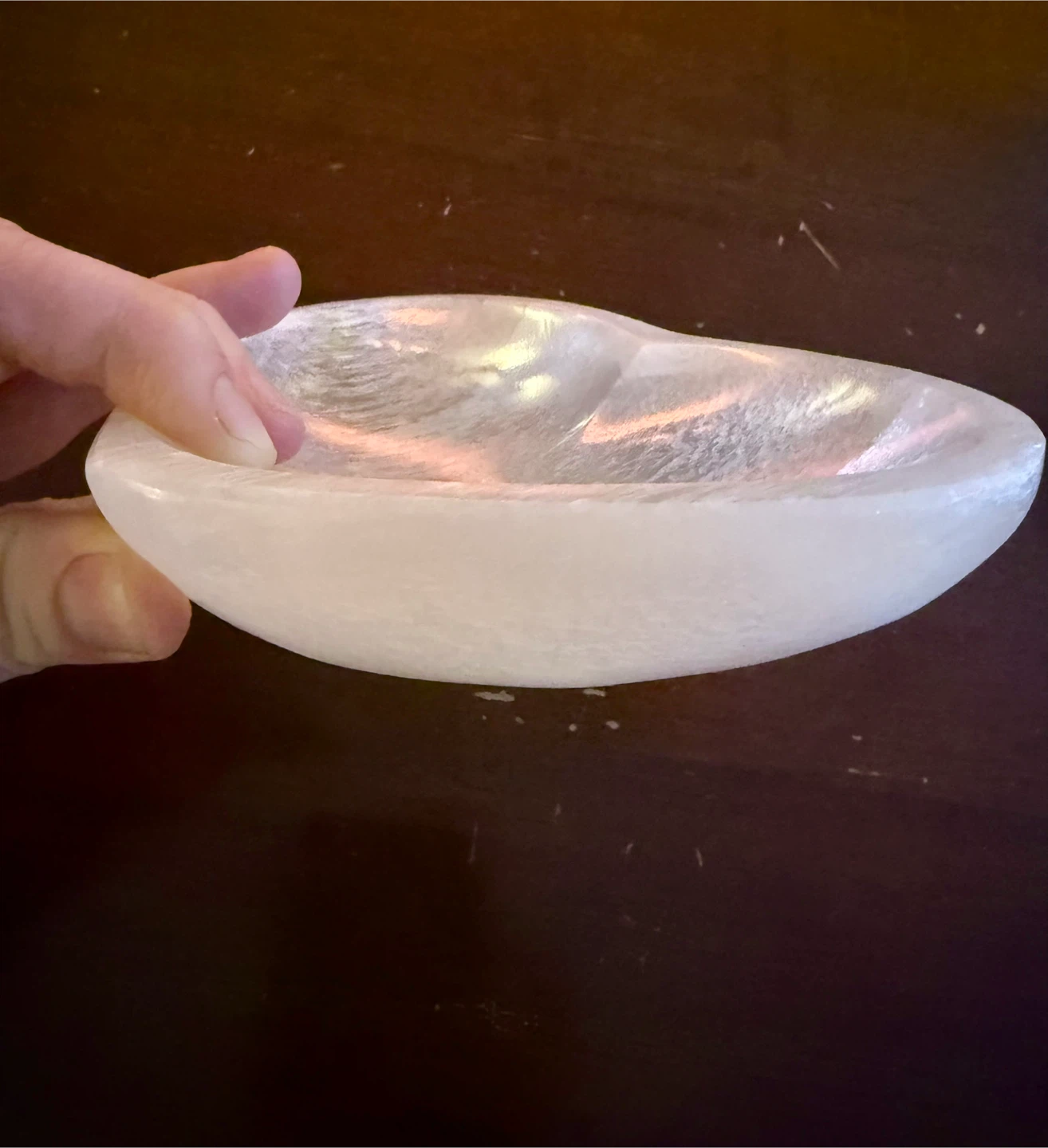 Genuine Moroccan Selenite Crystal Heart Bowl - photo 5