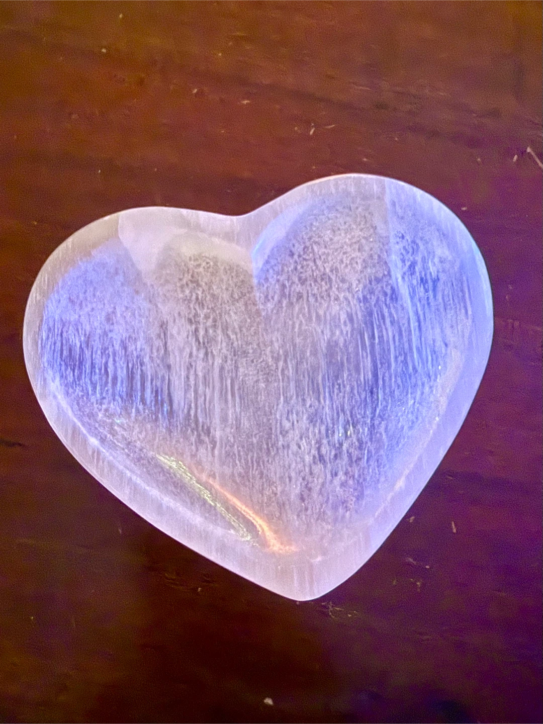 Genuine Moroccan Selenite Crystal Heart Bowl