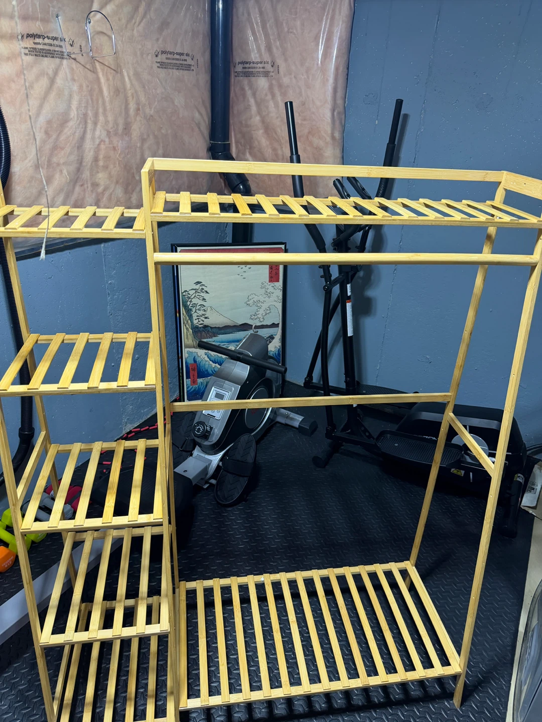 Bamboo A-Frame Garment Rack and Shelf Unit - photo 5