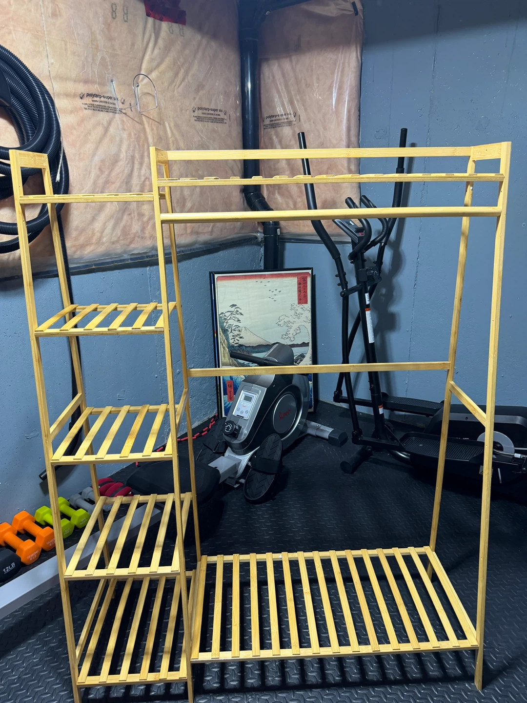 Bamboo A-Frame Garment Rack and Shelf Unit - photo 4