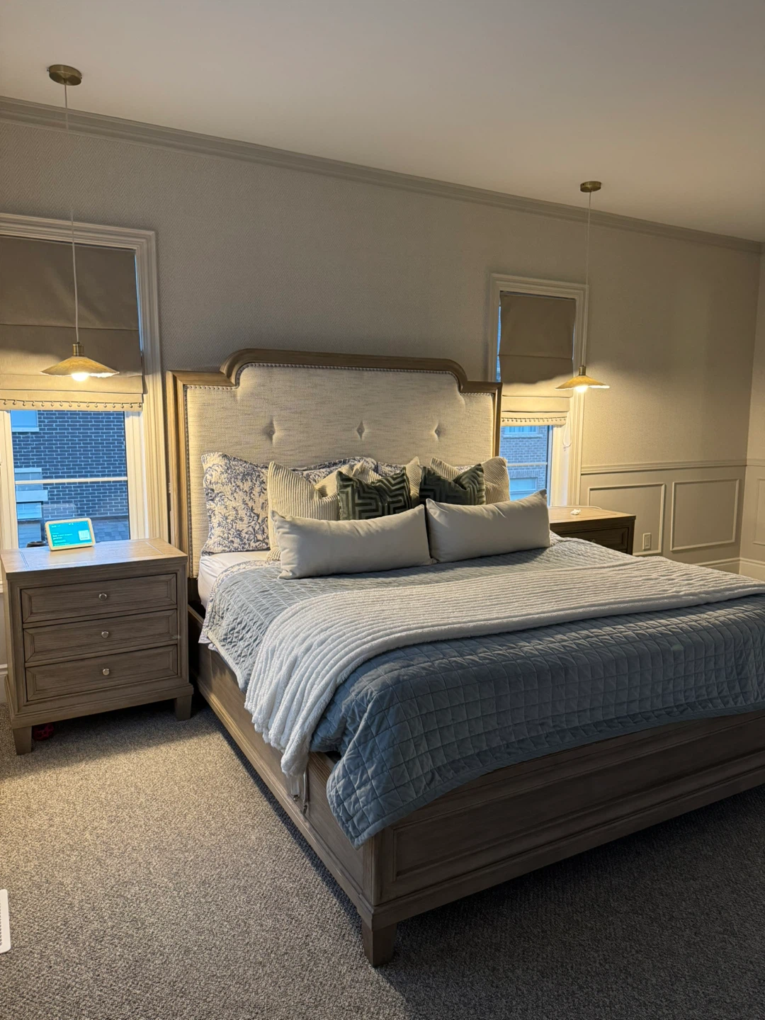 King bed Nightstands, matching chairs, barcart and end table