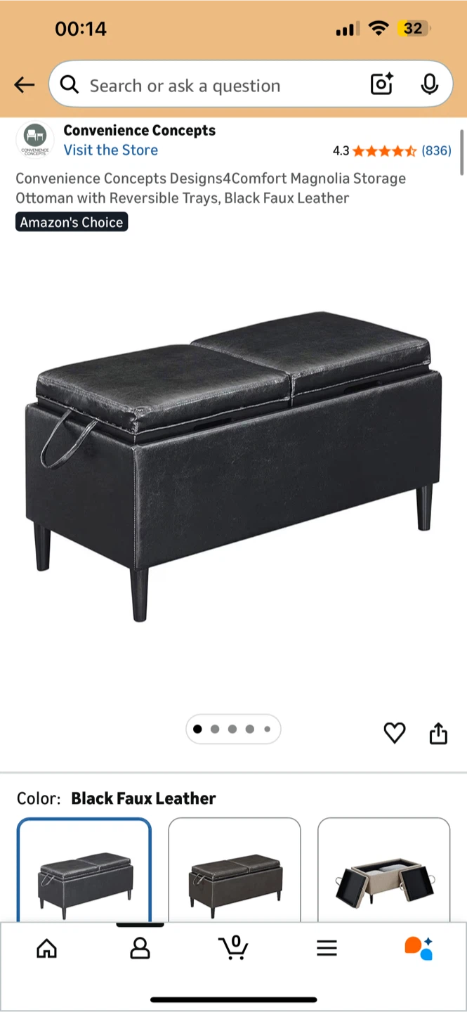 Storage ottoman / coffee table - photo 5