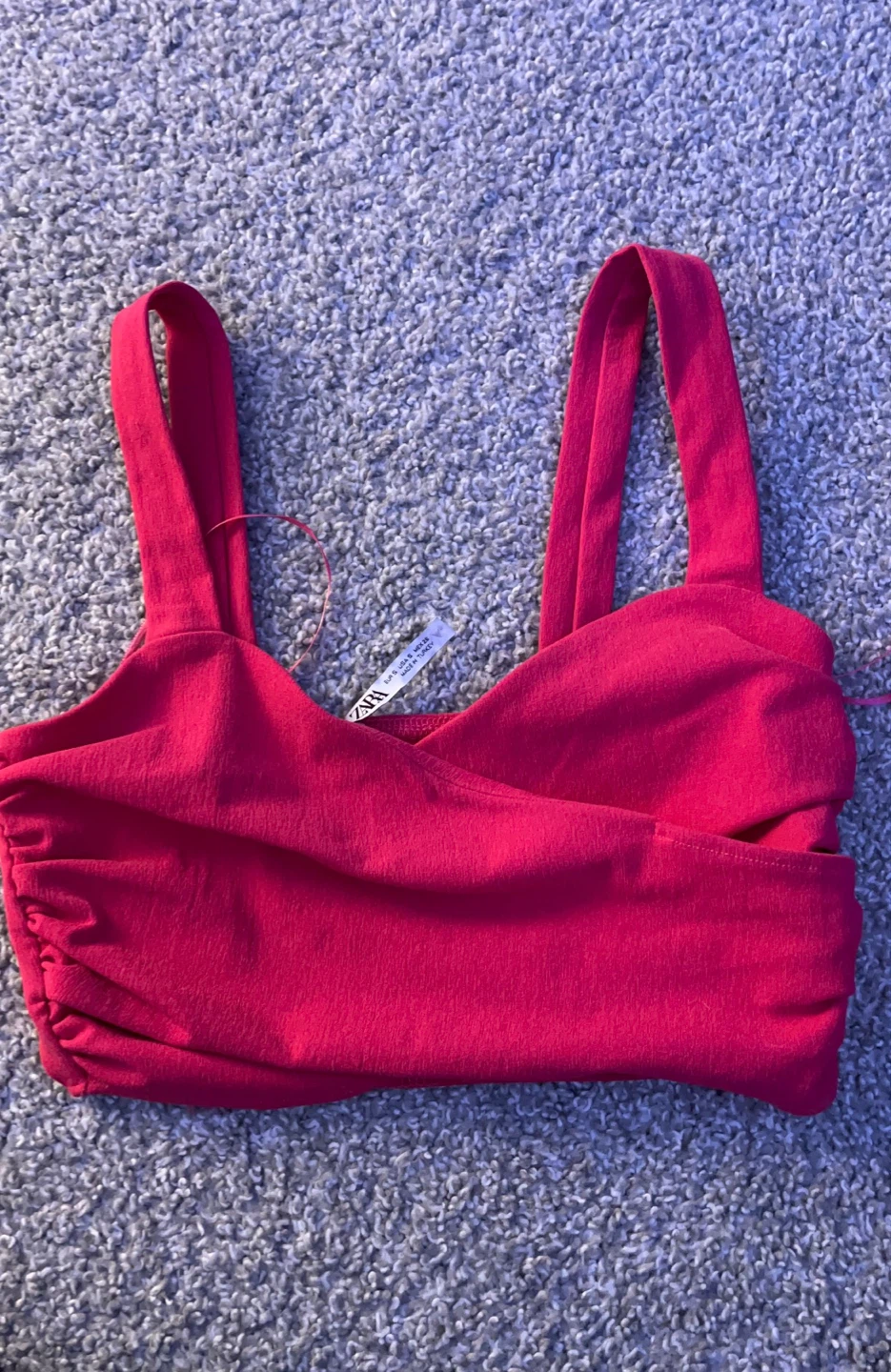 Zara Pink Ruched Cropped Tank Top