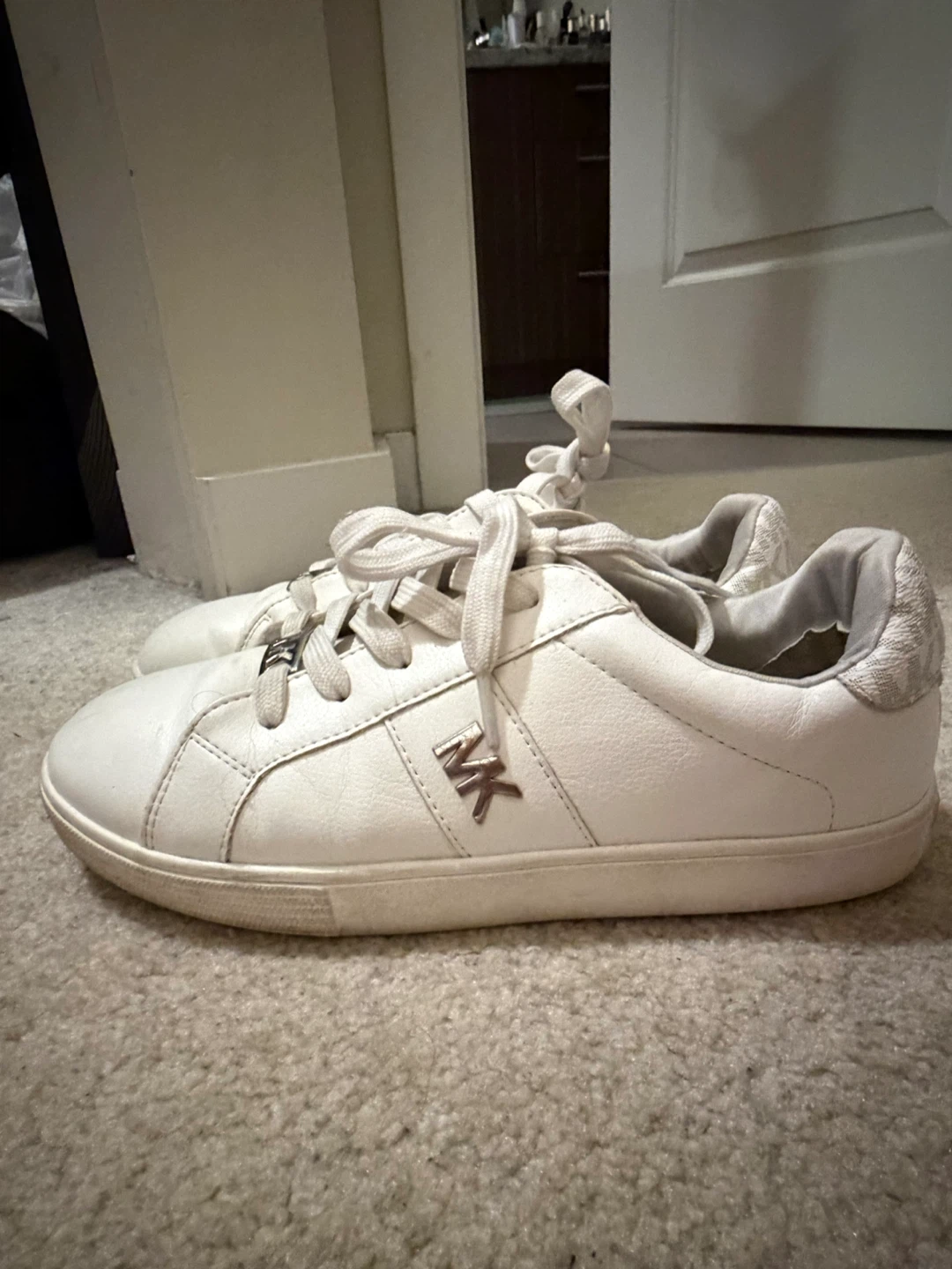 Michael Kors White Leather Sneakers