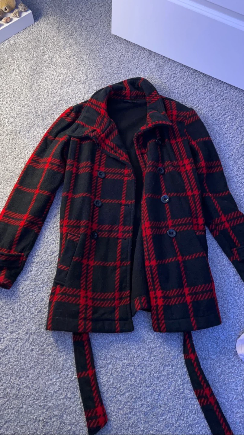Women's Plaid Pea Coat