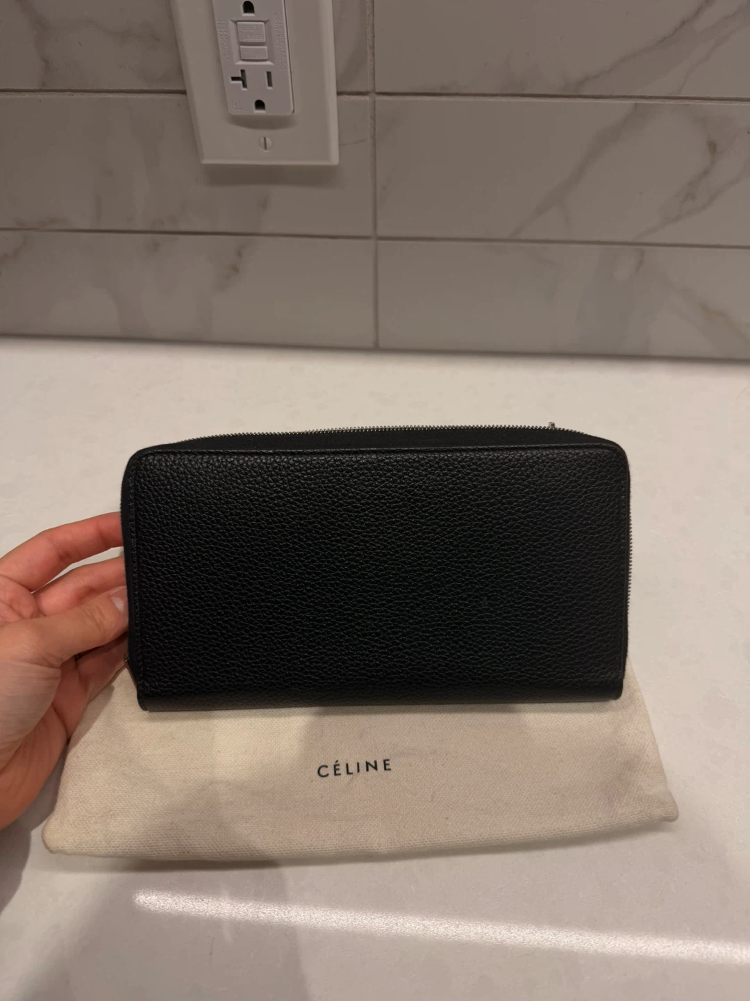 Celine Black Leather Zip Around Wallet - photo 3